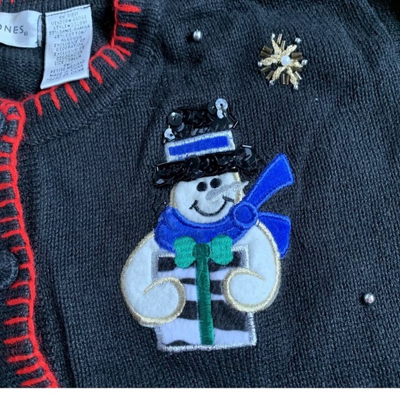 Ugly Christmas Sweater Snowman Cardigan PM - Picture 10 of 10